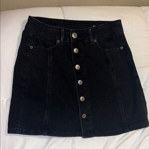 American Eagle Outfitters Button-Front Black Skirt